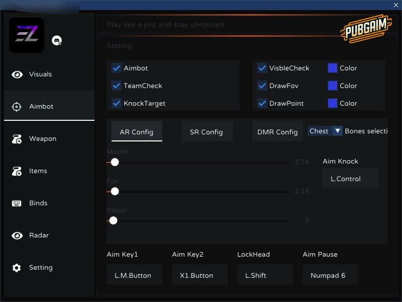 Settings PUBG ESP/WH Options